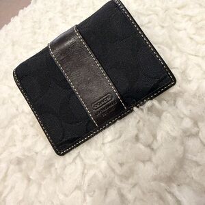 Coach Black and Dark Brown Card Holder